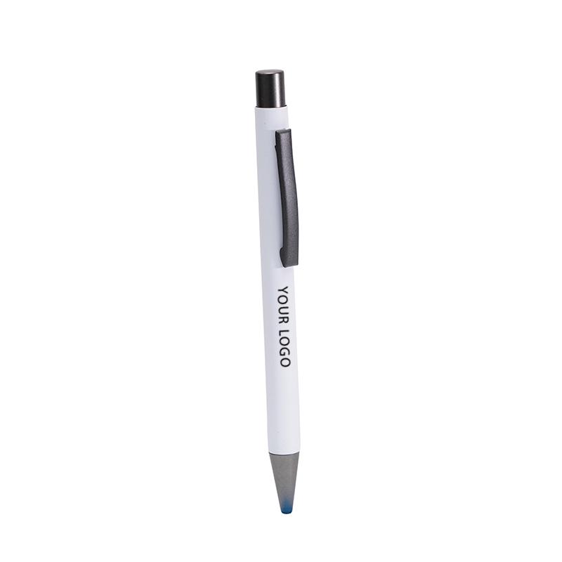 Silicon Coated Metal Pen - White